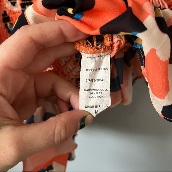 Waverly Grey Liberant Sally Leopard Print Smocked Ruffle Hem Mini Dress Size M - Picture 10 of 16